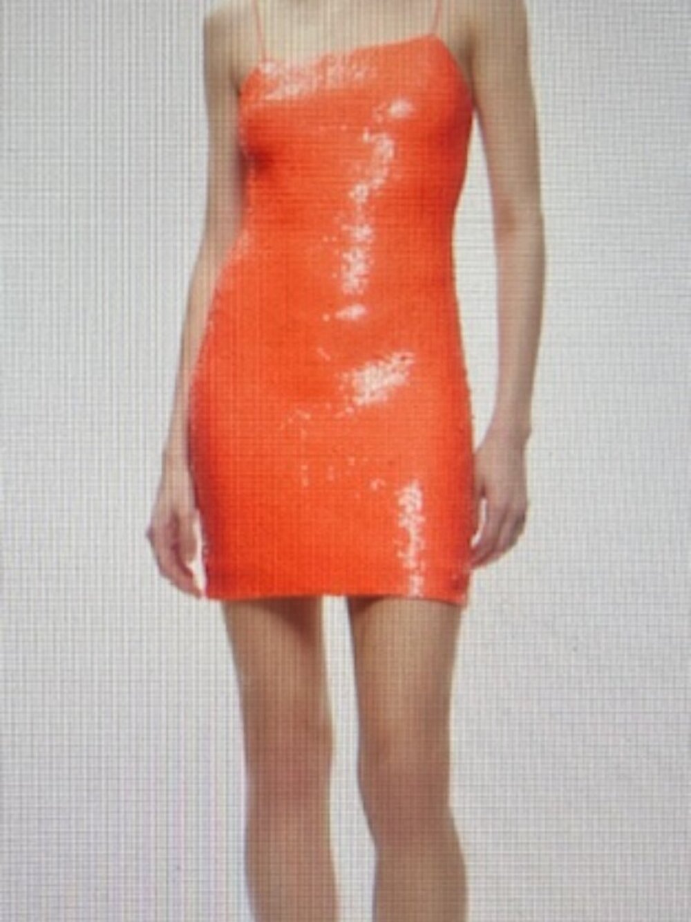 Alice + Olivia FIFI Orange Crush Sequin Strap Fitted Zip Lined Mini Dress NWT